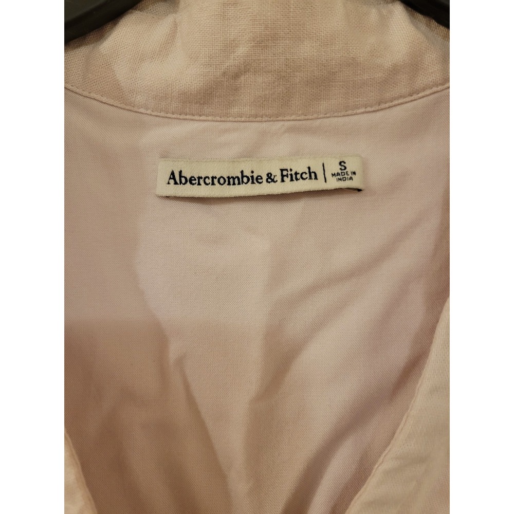 Abercrombie & Fitch Linen-Blend Cutout Shirt Mini Dress Spring Summer Peek A Boo - Picture 8 of 8